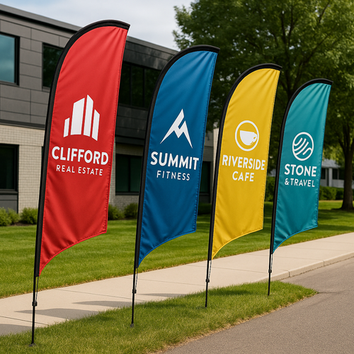 Custom teardrop flags